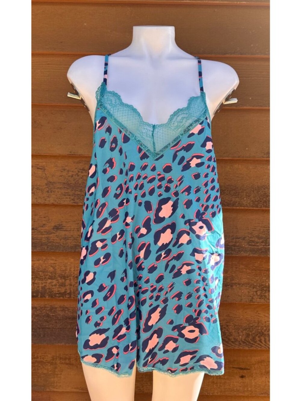 Leopard Lace Cami Tank - Green/Camel V-Neck Spaghetti Strap Summer Camisole 2XL